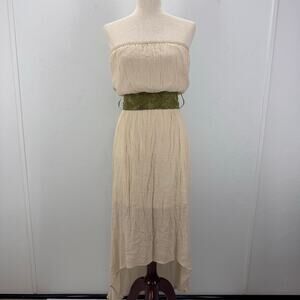 Poetry Women High-Low Strapless Dress With Belt Small Ivory Modest Bride Neutral